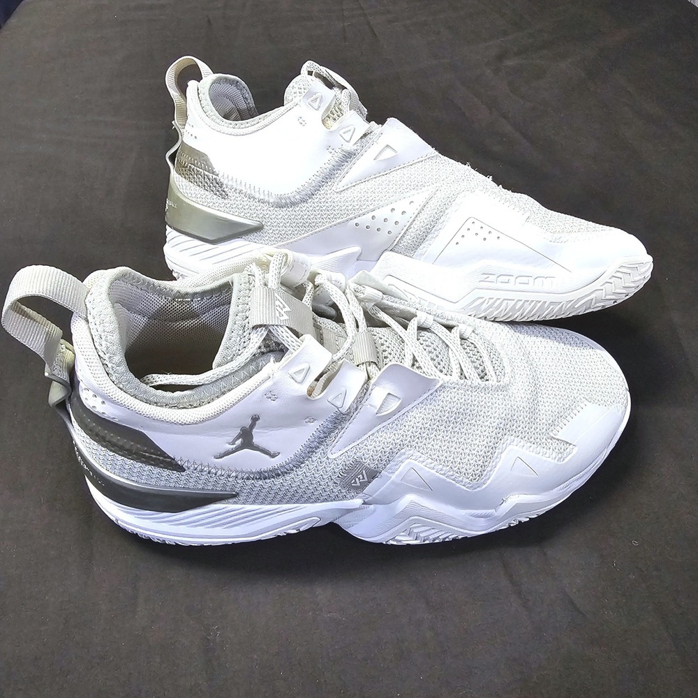 Jordan Westbrook One Take Triple White Silver Shoes Mens 10 CJ0781-100 Sneaker